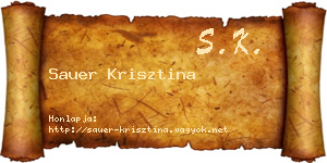 Sauer Krisztina névjegykártya